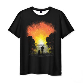 Мужская футболка 3D с принтом Wasteland Apocalypse в Курске, 100% полиэфир | прямой крой, круглый вырез горловины, длина до линии бедер | atom | bomb | boy | fallout | radioactive | vault | wasteland | атом | бой | бомба | волт | мальчик | радиация | фоллаут | ядерная