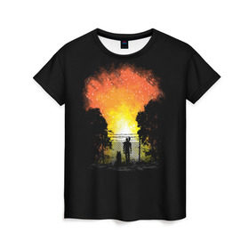 Женская футболка 3D с принтом Wasteland Apocalypse в Курске, 100% полиэфир ( синтетическое хлопкоподобное полотно) | прямой крой, круглый вырез горловины, длина до линии бедер | atom | bomb | boy | fallout | radioactive | vault | wasteland | атом | бой | бомба | волт | мальчик | радиация | фоллаут | ядерная