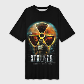 Платье-футболка 3D с принтом STALKER: Shadow of Chernobyl в Курске,  |  | chernobyl | radiation | radioactive | stalker | ukraine | zone | зона | радиация | радиоактивность | сталкер | украина | чернобыль