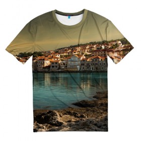 Мужская футболка 3D с принтом Хорватия в Курске, 100% полиэфир | прямой крой, круглый вырез горловины, длина до линии бедер | город | пейзаж