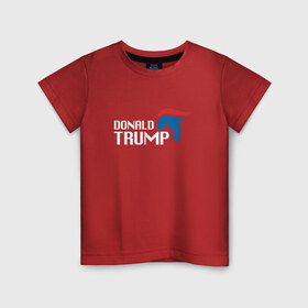Детская футболка хлопок с принтом Donald Trump logo в Курске, 100% хлопок | круглый вырез горловины, полуприлегающий силуэт, длина до линии бедер | дональд | трамп