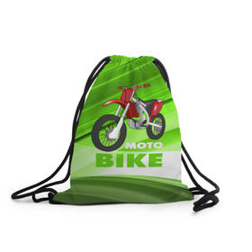 Рюкзак-мешок 3D с принтом Motobike в Курске, 100% полиэстер | плотность ткани — 200 г/м2, размер — 35 х 45 см; лямки — толстые шнурки, застежка на шнуровке, без карманов и подкладки | Тематика изображения на принте: байк | байкер | мото | мотогонки | мотоспорт | мотоцикл