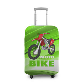 Чехол для чемодана 3D с принтом Motobike в Курске, 86% полиэфир, 14% спандекс | двустороннее нанесение принта, прорези для ручек и колес | байк | байкер | мото | мотогонки | мотоспорт | мотоцикл