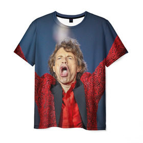 Мужская футболка 3D с принтом Rolling Stones в Курске, 100% полиэфир | прямой крой, круглый вырез горловины, длина до линии бедер | 