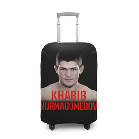 Чехол для чемодана 3D с принтом Хабиб Нурмагомедов в Курске, 86% полиэфир, 14% спандекс | двустороннее нанесение принта, прорези для ручек и колес | ufc