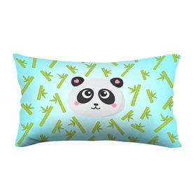 Подушка антистресс с принтом Панда с бамбуком в Курске, наволочка — 100% полиэстер, наполнитель — вспененный полистирол | состоит из подушки и наволочки на молнии | бамбук | панда