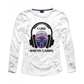 Женский лонгслив хлопок с принтом I like Martin Garrix в Курске, 100% хлопок |  | Тематика изображения на принте: 