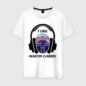 Мужская футболка хлопок с принтом I like Martin Garrix в Курске, 100% хлопок | прямой крой, круглый вырез горловины, длина до линии бедер, слегка спущенное плечо. | 