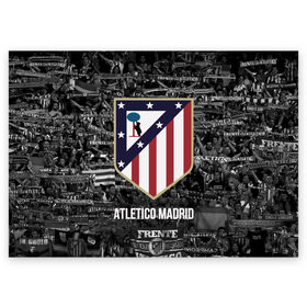 Поздравительная открытка с принтом Атлетико Мадрид в Курске, 100% бумага | плотность бумаги 280 г/м2, матовая, на обратной стороне линовка и место для марки
 | atletico madrid | club | football | spanish | атлетико мадрид | испанский | клуб | футбольный