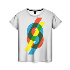 Женская футболка 3D с принтом 69 в Курске, 100% полиэфир ( синтетическое хлопкоподобное полотно) | прямой крой, круглый вырез горловины, длина до линии бедер | math | number | retro | алгебра | математика | ностальгия | ретро | цифра | число