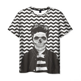 Мужская футболка 3D с принтом Мертвый модник в Курске, 100% полиэфир | прямой крой, круглый вырез горловины, длина до линии бедер | bone | death | fashion | hipster | skelet | skull | кости | мода | скелет | темный | хипстер | череп