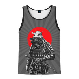 Мужская майка 3D с принтом Мертвый самурай в Курске, 100% полиэстер | круглая горловина, приталенный силуэт, длина до линии бедра. Пройма и горловина окантованы тонкой бейкой | Тематика изображения на принте: bone | japan | samurai | skelet | skull | warrior | воин | катана | кости | меч | самурай | скелет | череп | япония
