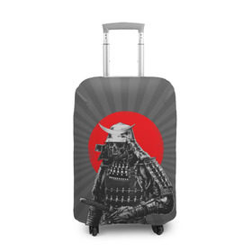 Чехол для чемодана 3D с принтом Мертвый самурай в Курске, 86% полиэфир, 14% спандекс | двустороннее нанесение принта, прорези для ручек и колес | bone | japan | samurai | skelet | skull | warrior | воин | катана | кости | меч | самурай | скелет | череп | япония