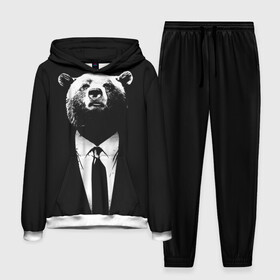 Мужской костюм 3D (с толстовкой) с принтом Медведь бизнесмен в Курске,  |  | Тематика изображения на принте: animal | bear | beast | business | suit | бизнес | джентльмен | животное | зверь | медведь | смокинг