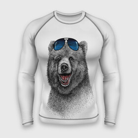 Мужской рашгард 3D с принтом Счастливый медведь в Курске,  |  | animal | bear | beast | fashion | funny | животное | зверь | медведь | мода | радость | счастье