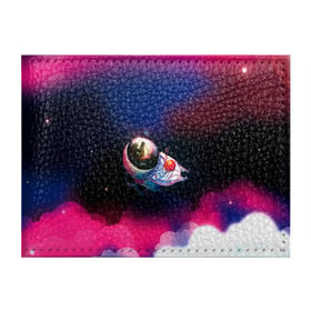 Обложка для студенческого билета с принтом Ёжик в космосе в Курске, натуральная кожа | Размер: 11*8 см; Печать на всей внешней стороне | Тематика изображения на принте: в тумане | еж