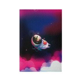 Обложка для паспорта матовая кожа с принтом Ёжик в космосе в Курске, натуральная матовая кожа | размер 19,3 х 13,7 см; прозрачные пластиковые крепления | Тематика изображения на принте: в тумане | еж