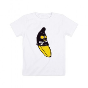 Детская футболка хлопок с принтом Банан в маске в Курске, 100% хлопок | круглый вырез горловины, полуприлегающий силуэт, длина до линии бедер | 