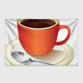 Флаг-баннер с принтом Руссиано в Курске, 100% полиэстер | размер 67 х 109 см, плотность ткани — 95 г/м2; по краям флага есть четыре люверса для крепления | americano | russiano | американо | кофе | руссиано