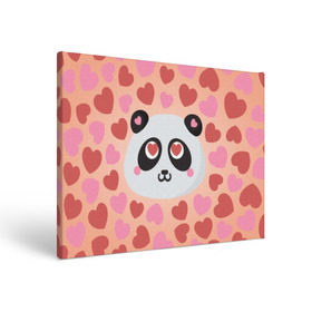 Холст прямоугольный с принтом Влюбленная панда в Курске, 100% ПВХ |  | Тематика изображения на принте: любовь | панда | сердце