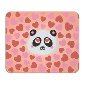 Коврик прямоугольный с принтом Влюбленная панда в Курске, натуральный каучук | размер 230 х 185 мм; запечатка лицевой стороны | Тематика изображения на принте: любовь | панда | сердце