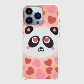 Чехол для iPhone 13 Pro с принтом Влюбленная панда в Курске,  |  | Тематика изображения на принте: любовь | панда | сердце