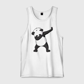 Мужская майка хлопок с принтом Panda dab в Курске, 100% хлопок |  | Тематика изображения на принте: дэб | панда