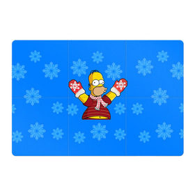 Магнитный плакат 3Х2 с принтом Симпсоны новогодние 2 в Курске, Полимерный материал с магнитным слоем | 6 деталей размером 9*9 см | Тематика изображения на принте: simpsons | барт | барт симпсон | гомер | гомер симпсон | новый год | симпсоны | снег | снежинки