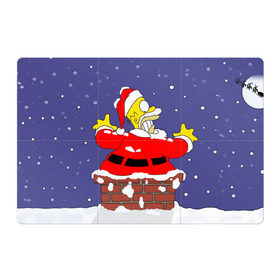 Магнитный плакат 3Х2 с принтом Симпсоны новогодние 4 в Курске, Полимерный материал с магнитным слоем | 6 деталей размером 9*9 см | simpsons | барт | барт симпсон | гомер | гомер симпсон | новый год | симпсоны | снег | снежинки