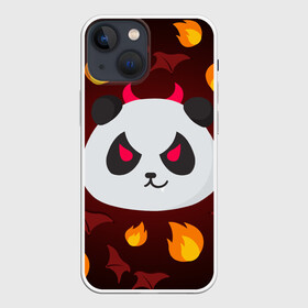 Чехол для iPhone 13 mini с принтом Панда дьяволенок в Курске,  |  | дьяволенок | красный | крылья | огонь | панда | рога