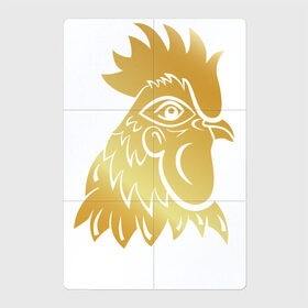Магнитный плакат 2Х3 с принтом Золотой петух в Курске, Полимерный материал с магнитным слоем | 6 деталей размером 9*9 см | год петуха