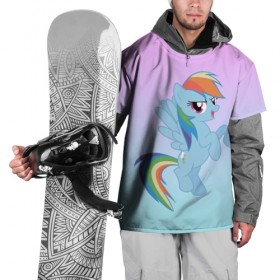 Накидка на куртку 3D с принтом Rainbowdash в Курске, 100% полиэстер |  | Тематика изображения на принте: mlp | pony | rainbowdash | raindbow dash | пони