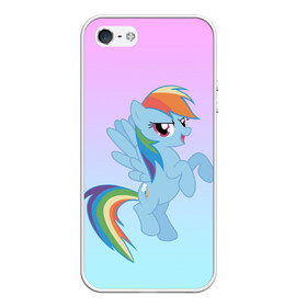 Чехол для iPhone 5/5S матовый с принтом Rainbowdash в Курске, Силикон | Область печати: задняя сторона чехла, без боковых панелей | mlp | pony | rainbowdash | raindbow dash | пони