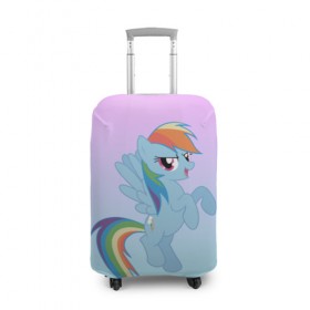 Чехол для чемодана 3D с принтом Rainbowdash в Курске, 86% полиэфир, 14% спандекс | двустороннее нанесение принта, прорези для ручек и колес | mlp | pony | rainbowdash | raindbow dash | пони