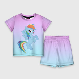 Детский костюм с шортами 3D с принтом Rainbowdash в Курске,  |  | mlp | pony | rainbowdash | raindbow dash | пони