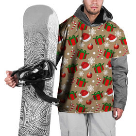 Накидка на куртку 3D с принтом Рождество в Курске, 100% полиэстер |  | Тематика изображения на принте: дед мороз | леденец | новый год | рождество | снежинки