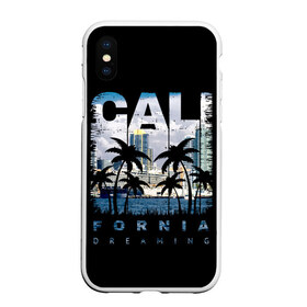 Чехол для iPhone XS Max матовый с принтом Калифорния в Курске, Силикон | Область печати: задняя сторона чехла, без боковых панелей | america | beach | california state | los angeles | palm trees | sea | states | united | usa | америки | калифорния | лос анджелес | море | пальмы | пляж | соединенные | сша | штат | штаты