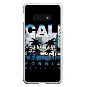 Чехол для Samsung S10E с принтом Калифорния в Курске, Силикон | Область печати: задняя сторона чехла, без боковых панелей | Тематика изображения на принте: america | beach | california state | los angeles | palm trees | sea | states | united | usa | америки | калифорния | лос анджелес | море | пальмы | пляж | соединенные | сша | штат | штаты