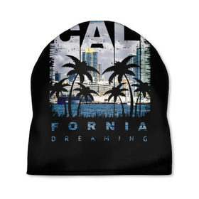 Шапка 3D с принтом Калифорния в Курске, 100% полиэстер | универсальный размер, печать по всей поверхности изделия | Тематика изображения на принте: america | beach | california state | los angeles | palm trees | sea | states | united | usa | америки | калифорния | лос анджелес | море | пальмы | пляж | соединенные | сша | штат | штаты
