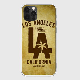 Чехол для iPhone 12 Pro с принтом Лос-Анджелес в Курске, силикон | область печати: задняя сторона чехла, без боковых панелей | Тематика изображения на принте: america | beach | california state | los angeles | palm trees | sea | states | united | usa | америки | калифорния | лос анджелес | море | пальмы | пляж | соединенные | сша | штат | штаты
