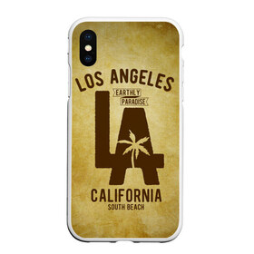 Чехол для iPhone XS Max матовый с принтом Лос-Анджелес в Курске, Силикон | Область печати: задняя сторона чехла, без боковых панелей | america | beach | california state | los angeles | palm trees | sea | states | united | usa | америки | калифорния | лос анджелес | море | пальмы | пляж | соединенные | сша | штат | штаты