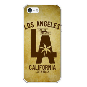 Чехол для iPhone 5/5S матовый с принтом Лос-Анджелес в Курске, Силикон | Область печати: задняя сторона чехла, без боковых панелей | america | beach | california state | los angeles | palm trees | sea | states | united | usa | америки | калифорния | лос анджелес | море | пальмы | пляж | соединенные | сша | штат | штаты