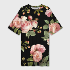 Платье-футболка 3D с принтом Twenty One Pilots, розы как у Тайлера в Курске,  |  | Тематика изображения на принте: 21 пилотс | twentyonepilots | розы как у тайлера