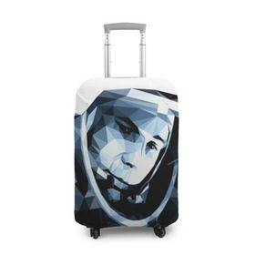 Чехол для чемодана 3D с принтом Гагарин в Курске, 86% полиэфир, 14% спандекс | двустороннее нанесение принта, прорези для ручек и колес | поехали | полигоны | юрий