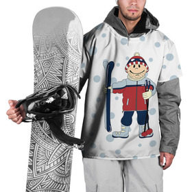 Накидка на куртку 3D с принтом Лыжник в Курске, 100% полиэстер |  | Тематика изображения на принте: 
