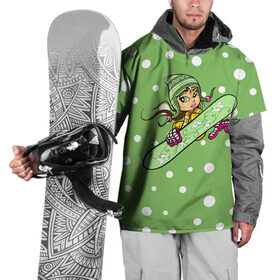 Накидка на куртку 3D с принтом Snowboard girl 4 в Курске, 100% полиэстер |  | Тематика изображения на принте: 