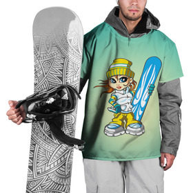 Накидка на куртку 3D с принтом Snowboard girl 1 в Курске, 100% полиэстер |  | extreme | girl | snowboard | девушка | сноуборд | экстрим