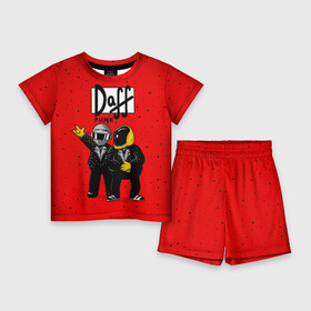 Детский костюм с шортами 3D с принтом Daff Punk в Курске,  |  | donut | homer | music | simpson | барт | гомер | музыка | пончик | симпсон