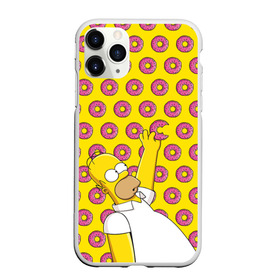 Чехол для iPhone 11 Pro матовый с принтом Пончики Гомера Симпсона в Курске, Силикон |  | donut | homer | simpson | гомер | еда | плюшка | пончик | симпсон