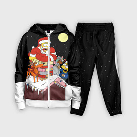 Детский костюм 3D с принтом Симпсон   Санта Клаус в Курске,  |  | bart | christmas | happy new year | homer simpson | the simpsons | барт | гомер | дед мороз | луна | новый год | олень | подарки | санта | снег | собака | сосульки